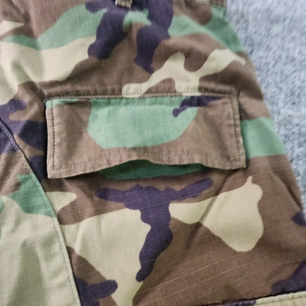 Vtg 90s US Army M81 Woodland Camo BDU Cargo Snap Fly Pants Mens Small Long 31x33